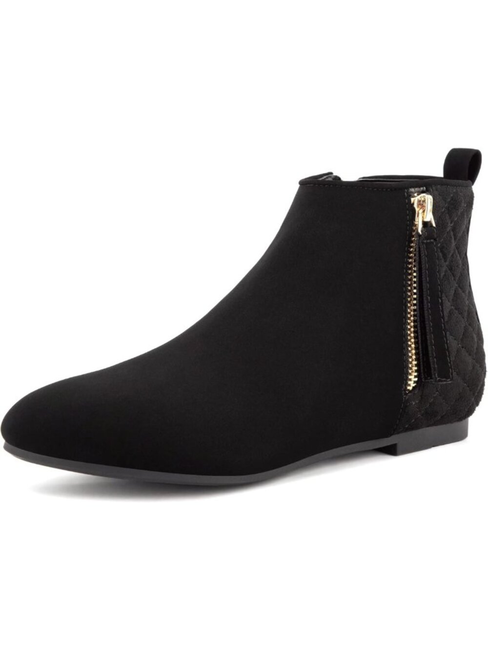 Stylish Women's Ankle Boots - Flat Low Heel, Zipper & Chelsea Design for